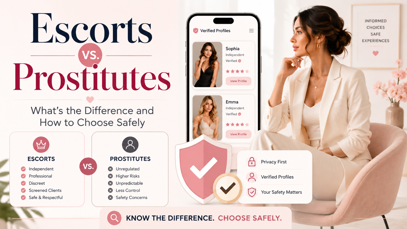 Escorts vs. Prostitutes: What’s the Difference and How to Choose Safely